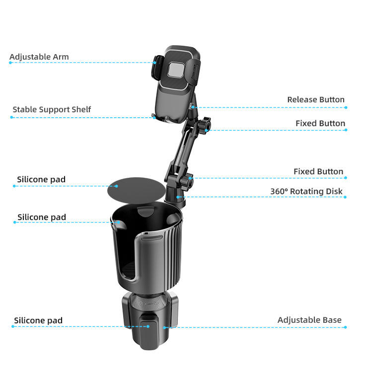 Bingou Tech BG-CHP001 Multi-functional Flexible Car Cup Holder Mobile Phone Holder | 360° Rotation |